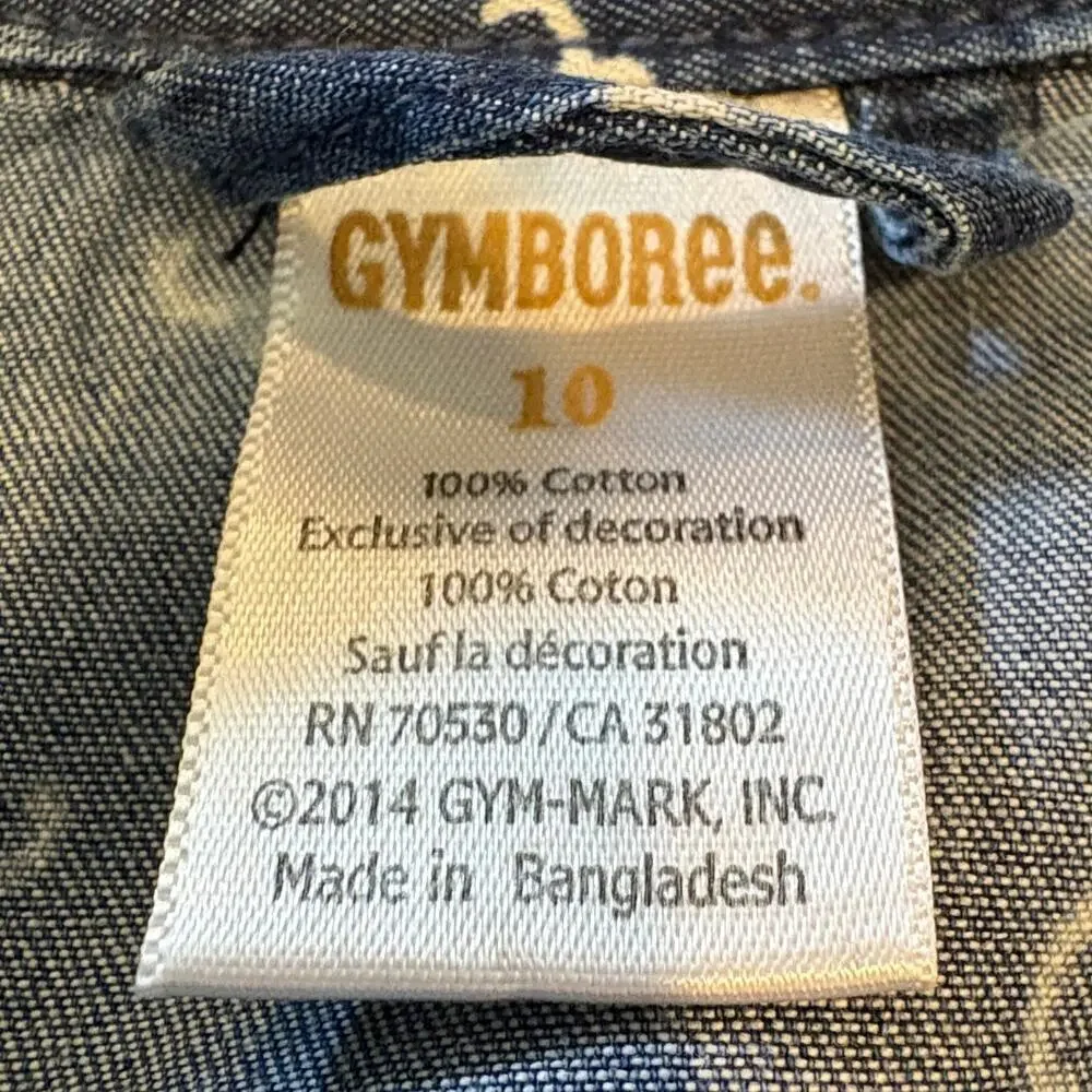 GYMBOREE Girls Denim Cheetah Chambray Tunic Sz 10 Streetwear Summer Casual Kooky
